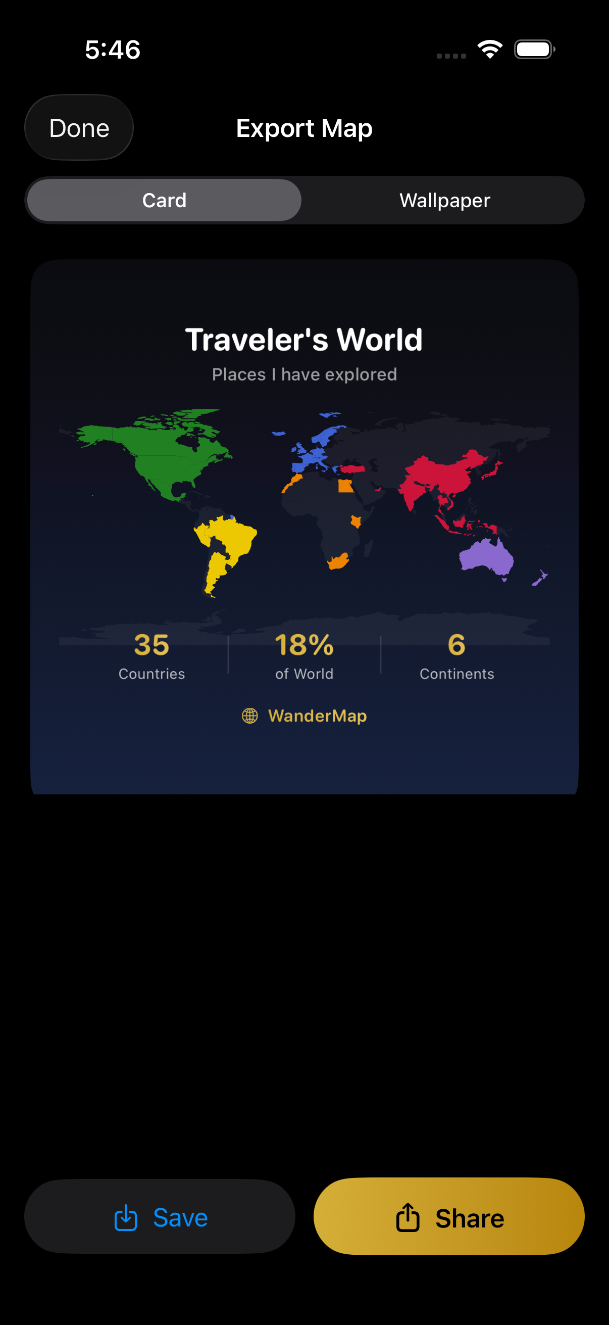 Map export screen