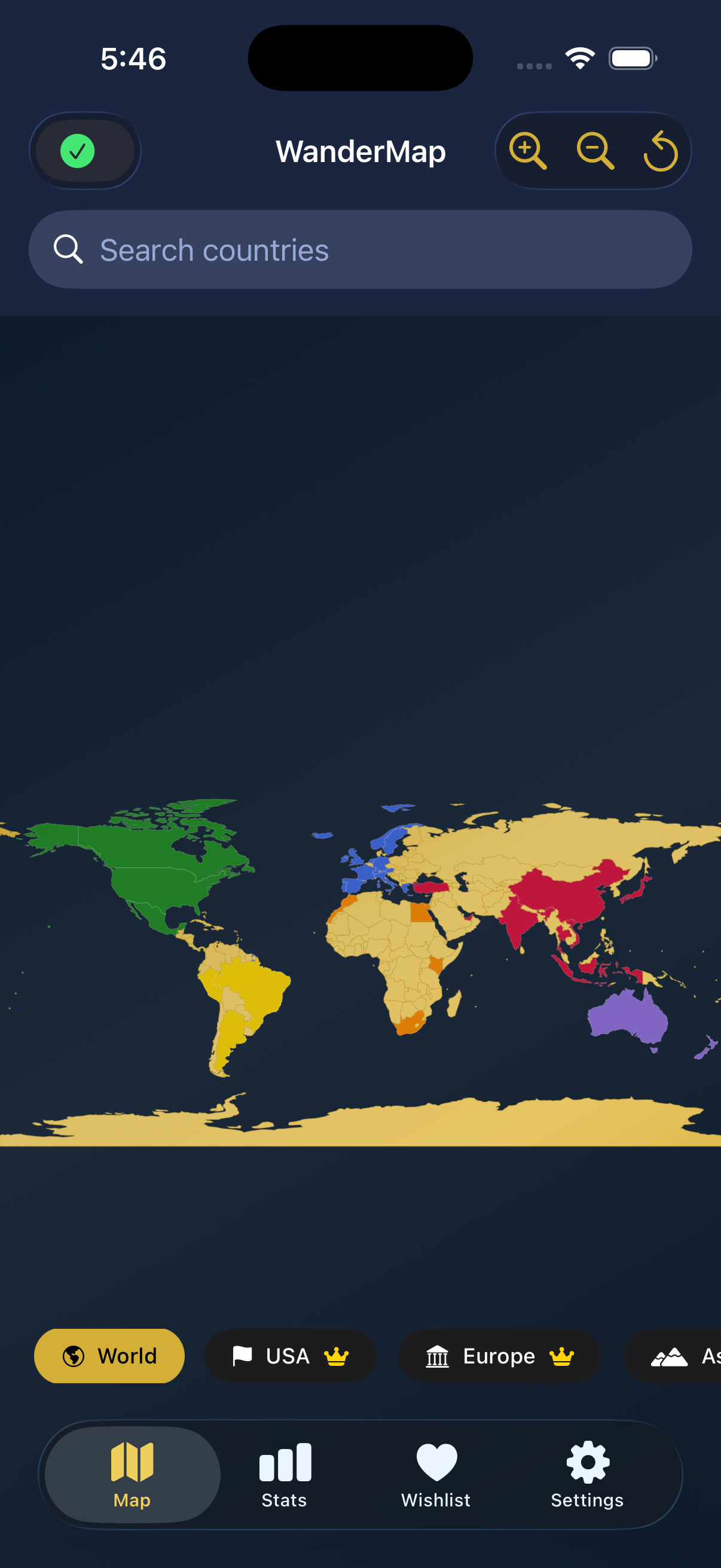 WanderMap scratch map screen