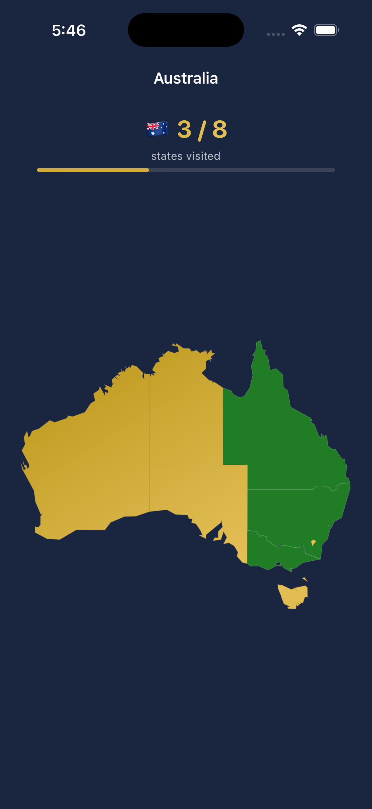 Regional map of Australia